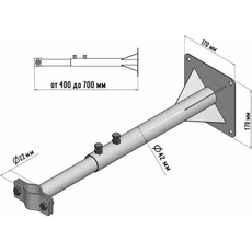 Кронштейн для мачт «Крым» телескопический 40-70 см Rexant