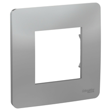 Рамка для розеток и выключателей 1 пост Unica Studio алюминий NU200230 Schneider Electric