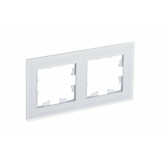 Рамка для розеток и выключателей 2 поста Atlasdesign Nature матовое стекло/белый ATN330102 Schneider Electric