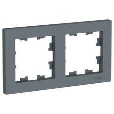 Рамка для розеток и выключателей 2 поста Atlasdesign горизонтальная универсальная грифель ATN000702 Schneider Electric