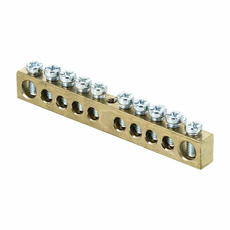 Шина "PE" 6х9 мм 10/1 (10 отверстий крепеж по центру без изоляторов) sn0-63-10 EKF