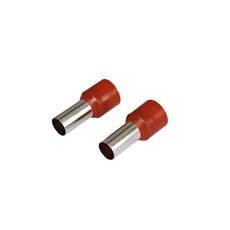 Наконечник-гильза Е10-12 Ншви10мм. с изолированным фланцем штырьевой втулочный красный (уп./100 шт) 084-04-29/084-04-029 HLT