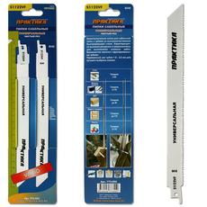 Пилки для сабельной пилы S1122VF BIM, по дер/мет/пласт, шаг 1,8-2,6 мм, длина 225 мм, 2 шт ПРАКТИКА 773-552