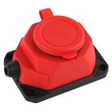 Колодка каучуковая с заземлением 1 гнездо красная 16A K-1e-RED-IP44 Б0044550 ЭРА