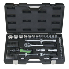 Набор ключей SocketFlex в кейсе, хром-ванадиевая сталь, 1/4" + 1/2", 59 пр. Haupa 110672