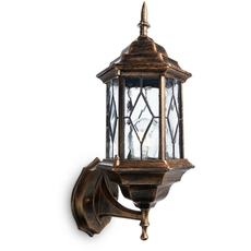 Светильник НБУ-60w вниз Е27 IP44 черный/золото (PL121 чер/зол) FERON