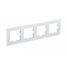 Рамка четырехпостовая ATLASDESIGN NATURE, МАТОВОЕ СТЕКЛО БЕЛЫЙ Schneider Electric ATN330104