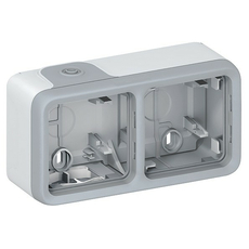 Legrand Коробка наружная двухпостовая IP55, горизонтальная, цвет серый (69672)
