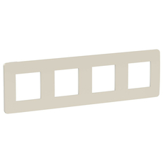 Рамка UNICA STUDIO четырехпостовая шампань/белый Schneider Electric NU280824