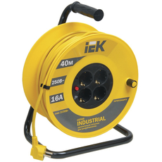 Удлинитель 40 метров УК40, катушка с термозащитой, 4 гнезда, 2Р+PЕ, ПВС 3х1,5мм2, WKP15-16-04-40 IEK
