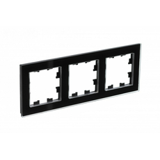 Рамка трехпостовая ATLASDESIGN NATURE, СТЕКЛО ЧЕРНЫЙ Schneider Electric ATN321003