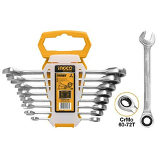 Набор комбинированных ключей с трещоткой 8-19 мм. 8 предметов INGCO INDUSTRIAL HKSPAR1082