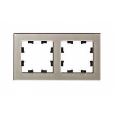 Рамка двухпостовая ATLASDESIGN NATURE, СТЕКЛО ШАМПАНЬ Schneider Electric ATN320502