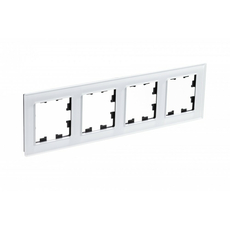 Рамка четырехпостовая ATLASDESIGN NATURE, СТЕКЛО БЕЛЫЙ Schneider Electric ATN320104
