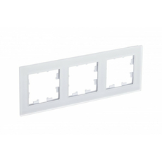 Рамка трехпостовая ATLASDESIGN NATURE, МАТОВОЕ СТЕКЛО БЕЛЫЙ Schneider Electric ATN330103