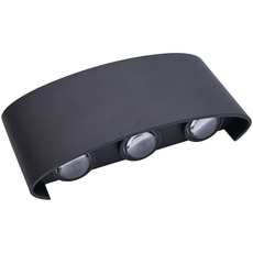 Светильник светодиодный уличный ДБУ-6х1w вверх/вниз 4000K IP54 черный (DH101) FERON