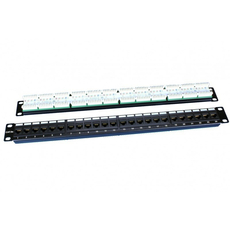 Патч-панель 19' 1U 24 порта RJ45 категория 5e Dual IDC ROHS черный Hyperline 246095