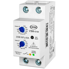 Устройство защиты УЗМ-51М УХЛ4 63А, Uниз.90-200В, Uверх.230-280В, задержка включения 6мин/10с