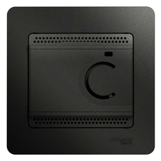 GLOSSA Термостат электронный теплого пола с датчиком 10A антрацит в сборе Schneider Electric GSL000738