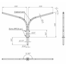 Кронштейн К2К-1.0-1.0-К80-0.048-15-180-ц ПереСвет В00002500