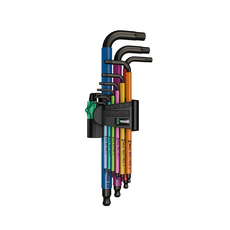 Набор Г-образных ключей с шаром 1.5 - 10 мм 9 предметов. 950/9 Hex-Plus Multicolour BlackLaser 1 Wera WE-022089