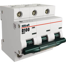 Выключатель автоматический трехполюсный 100А С ВА-201 10кА DEKraft 13009DEK
