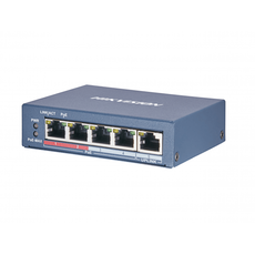 Коммутатор POE 4 RJ45 100M PoE с грозозащитой 6кВ (DS-3E0105P-E(B)) Hikvision 301801292