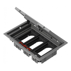 Лючок напольный 3 суппорта на 6 модулей 45х45 серый Schneider Electric ISM50636