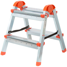 Лестница-стремянка стальная двусторонняя, 2 ступени, Н=45.5 см, вес 2.7 кг КУРС РОС 65391