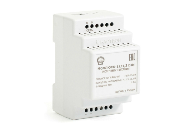Малогабаритный блок питания МОЛЛЮСК-12/1,3 DIN Бастион