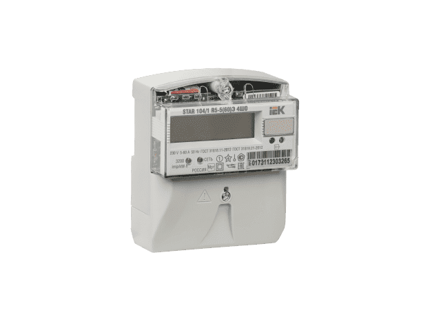CCE-1R5-1-01-1: Счетчик электрической энергии однофазный многотарифный STAR 104/1 R5-5(60)Э 4ШО IEK
