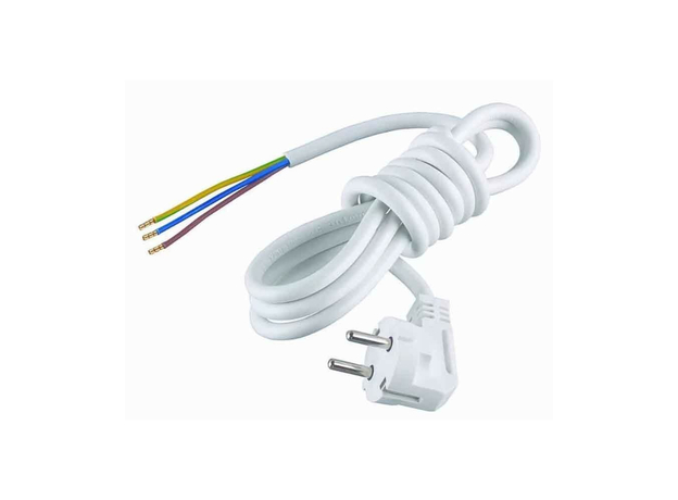 Сетевой шнур с вилкой 3x0,75 3 м. 6 А, белый