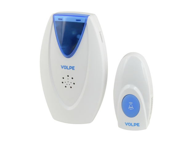 UDB-Q028 W-R1T1-16S-80M-WH Звонок беспроводной. 16 мелодий. Световая индикация. Радиус действия 80 метров. Блистерная упаковка. Белый. TM Volpe.