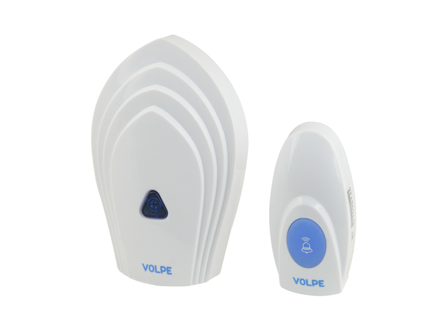 UDB-Q029 W-R1T1-16S-80M-WH Звонок беспроводной. 16 мелодий. Световая индикация. Радиус действия 80 метров. Блистерная упаковка. Белый. TM Volpe.