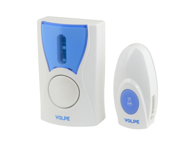 UDB-Q027 W-R1T1-16S-80M-WH Звонок беспроводной. 16 мелодий. Световая индикация. Радиус действия 80 метров. Блистерная упаковка. Белый. TM Volpe.