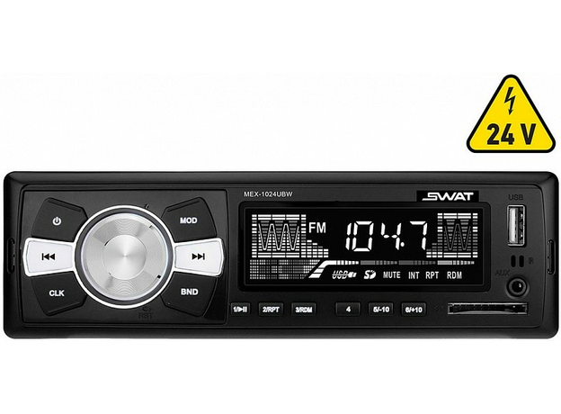 USB/SD-магнитола SWAT MEX-1024UBW 24V