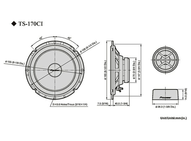 Колонки Pioneer TS 170CI Колонки Pioneer TS 170CI