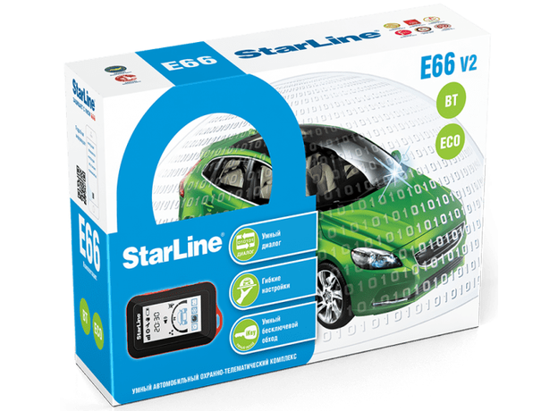 Автосигнализация StarLine E66 V2 BT ECO 2CAN+4LIN