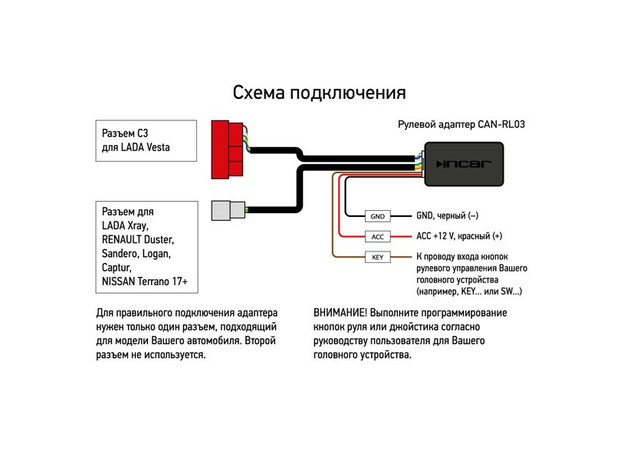 Адаптер рулевого управления Lada Vesta / Xray CAN-RL03