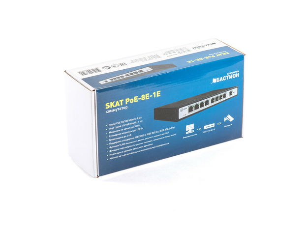 PoE коммутатор SKAT PoE-8E-1E