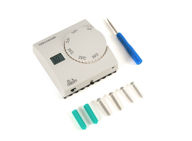 Проводной комнатный термостат TEPLOCOM TS-2AA/8A