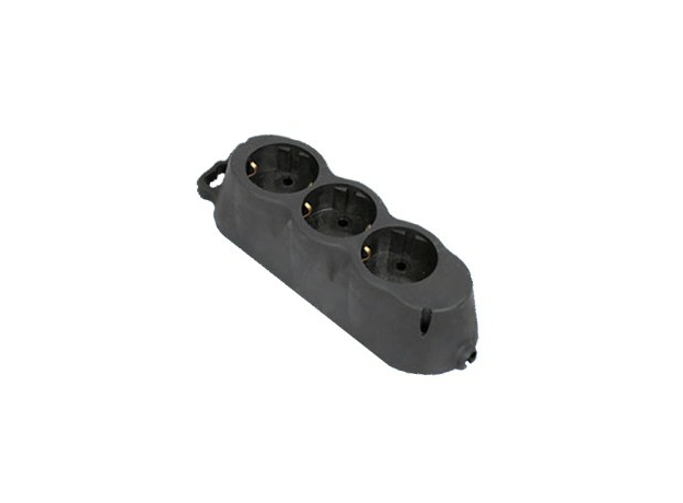 Розетка переносная РА16-001 3х16А 250В каучук
