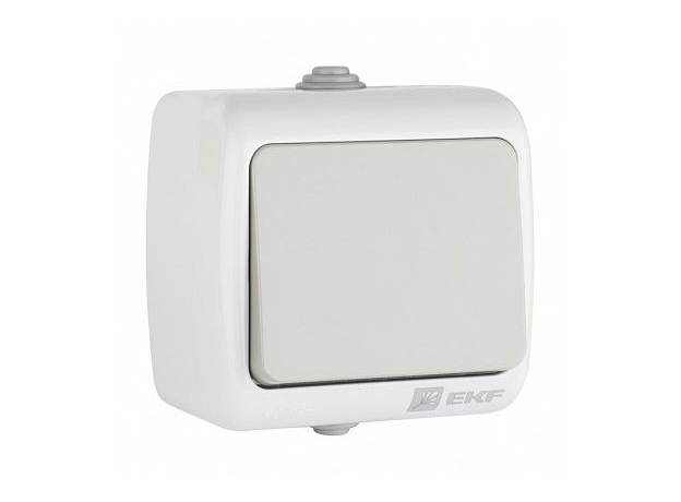 Выключатель одноклавишный Мурманск открытой установки IP54 10А серый EFV10-021-30-54 EKF PROxima