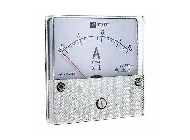 Амперметр AMA-801 аналоговый на панель (80х80) круглый вырез 100А трансф. подкл. EKF PROxima ama-801-100