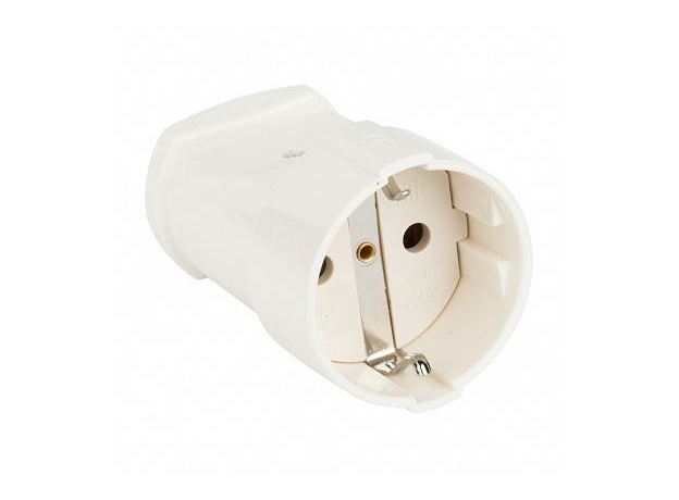 Гнездо штепсельное с заземлением белое 16А 250В (ASG16-10) EKF