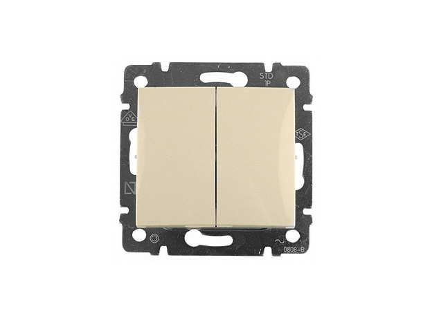 Выключатель двухклавишный Valena скрытой установки IP20 бежевый 774305 Legrand