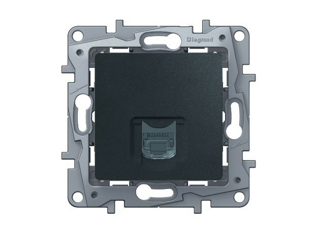 Розетка RJ11 телефонная Etika антрацит 672640 Legrand Розетка RJ11 телефонная Etika антрацит 672640 Legrand