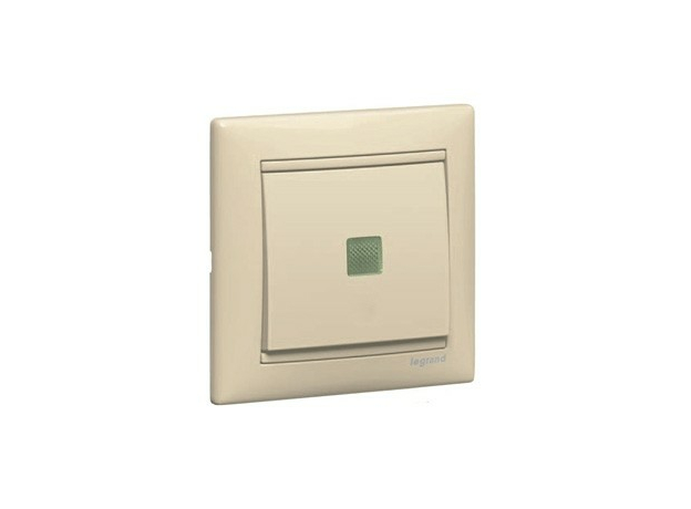 Переключатель одноклавишный Valena скрытой установки IP20 с подсветкой бежевый 774326 Legrand