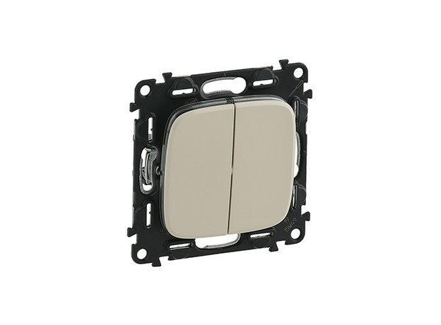 Переключатель двухклавишный Valena ALLURE скрытой установки 10А 250В с лицевой панелью безвинтовые зажимы слоновая кость 752808 Legrand