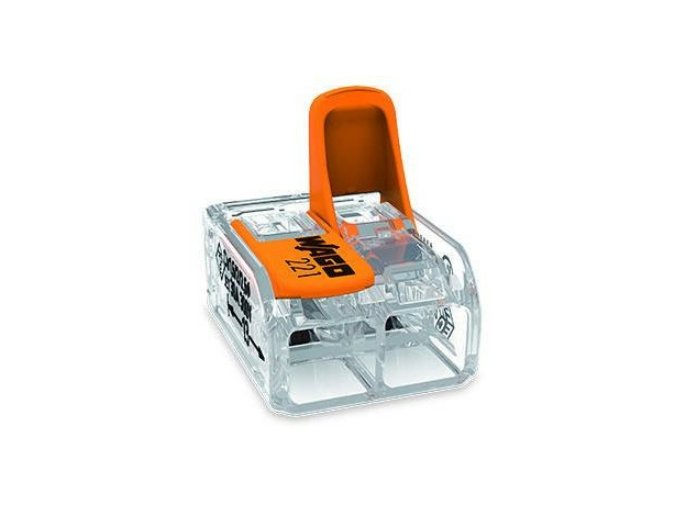 Клемма для 2 проводников универсальная с рычагом, прозрачная 0,5 - 6,0 мм. (50 шт) 221-612 WAGO